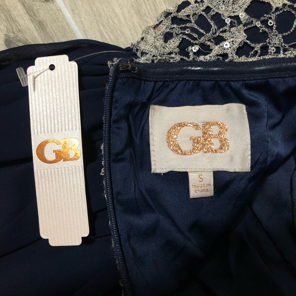 Gianni Bini Strapless Embellished NavyBlue Dress - Picture 5 of 8